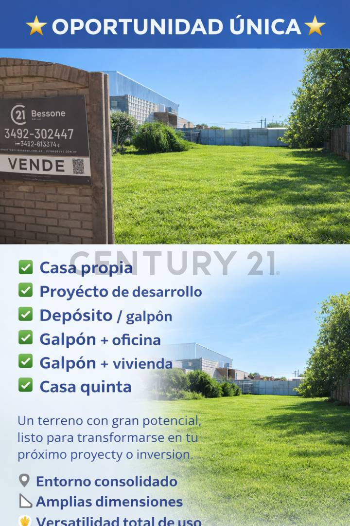 Terreno de 400 m² en Rafaela