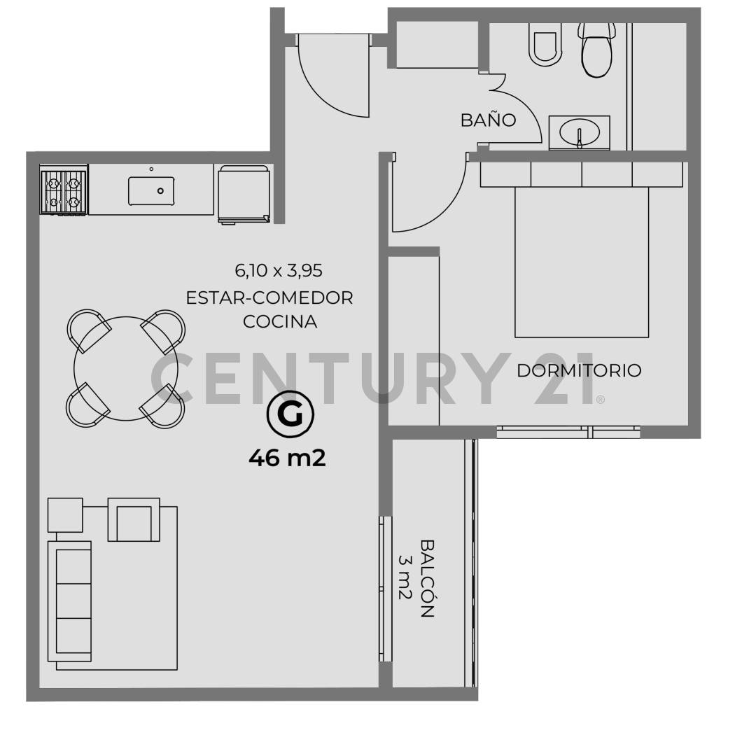 Dos Ambientes, Pozo, Inversión, Apto Profesional y Amenities.