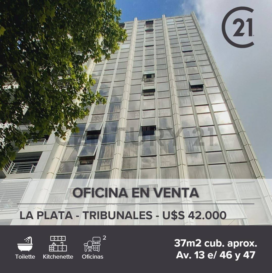 Venta de Oficina en Tribunales, La Plata. 37 m2, recepcion y dos despachos