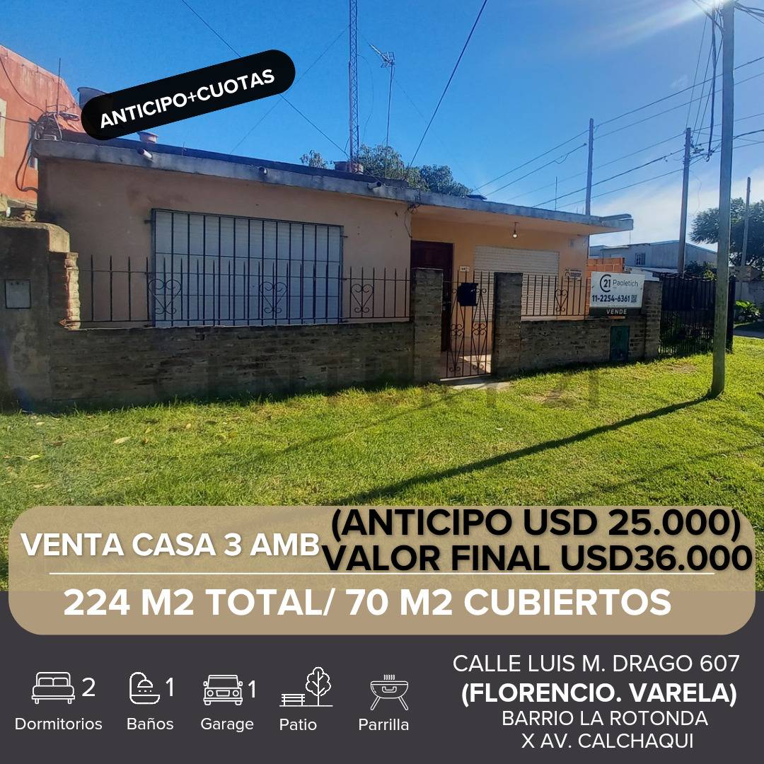 VENTA CASA 3 AMBIENTES ING ALLAN