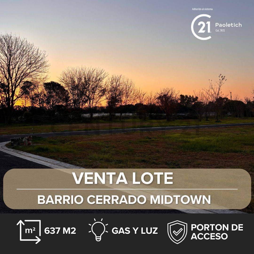 Lote venta en Barrio Privado Midtown City Bell