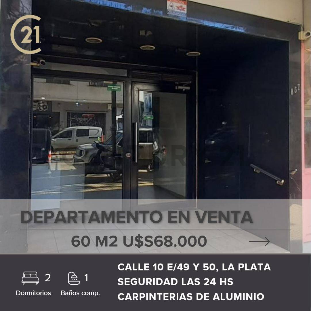 Departamento en venta, dos dormitorios, La Plata, centro