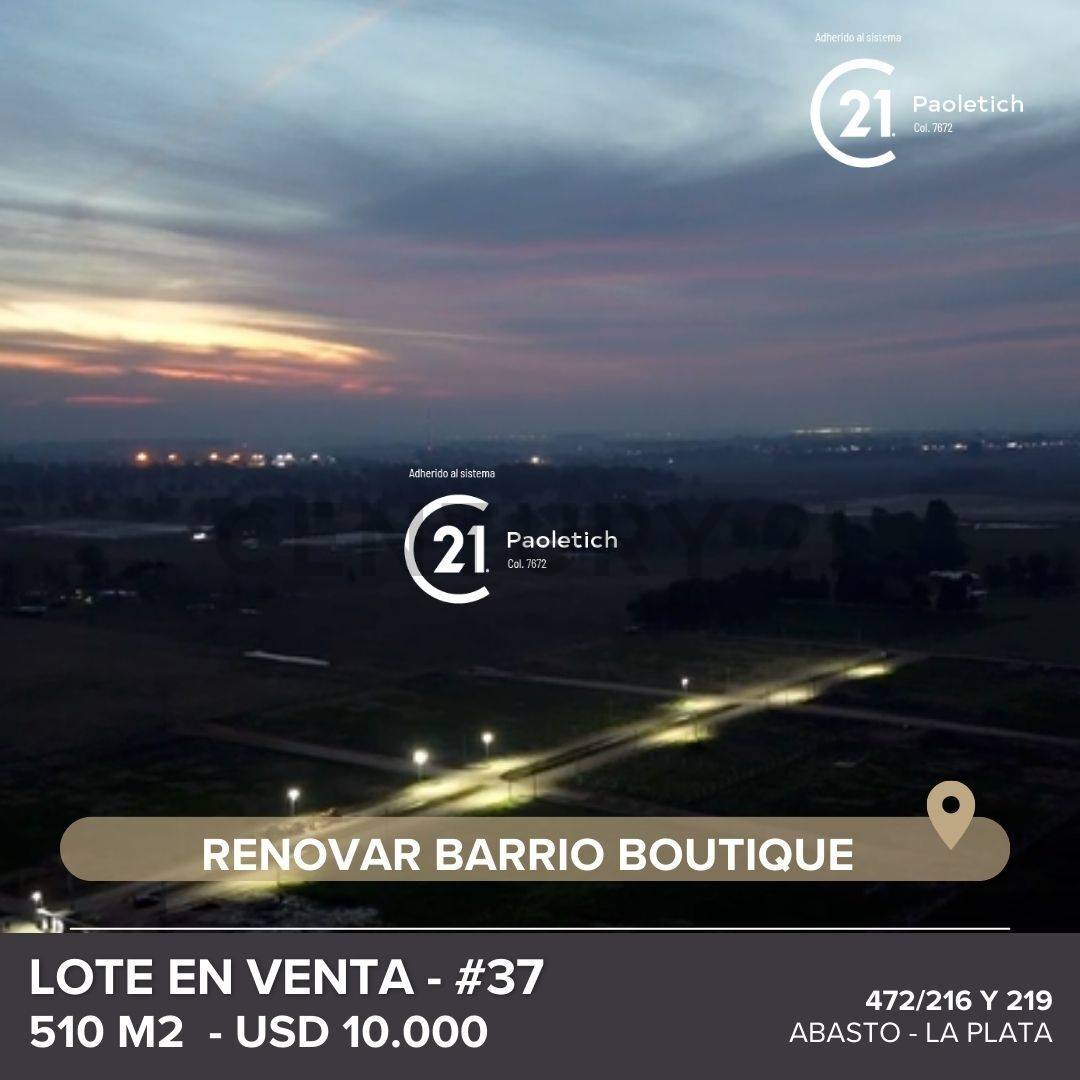 LOTE EN VENTA EN LA PLATA, RENOVAR BARRIO BOUTIQUE