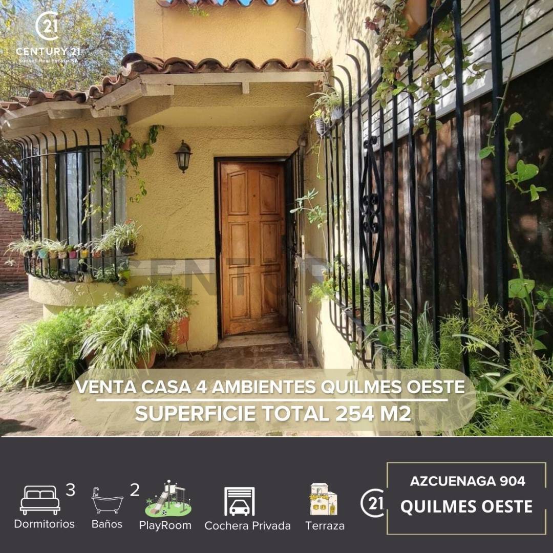 VENTA CASA 4 AMBIENTES QUILMES OESTE