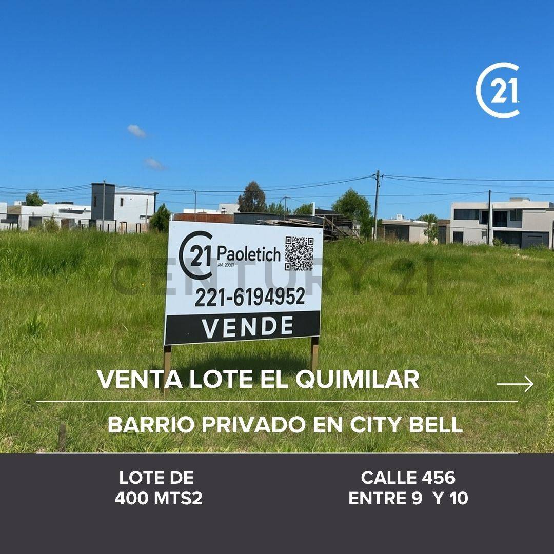 Venta Lote City Bell, Quimiliar
