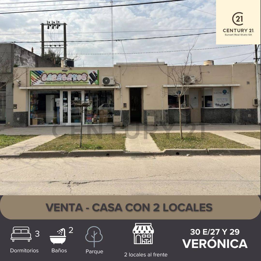 Casa en venta con dos locales en Verónica