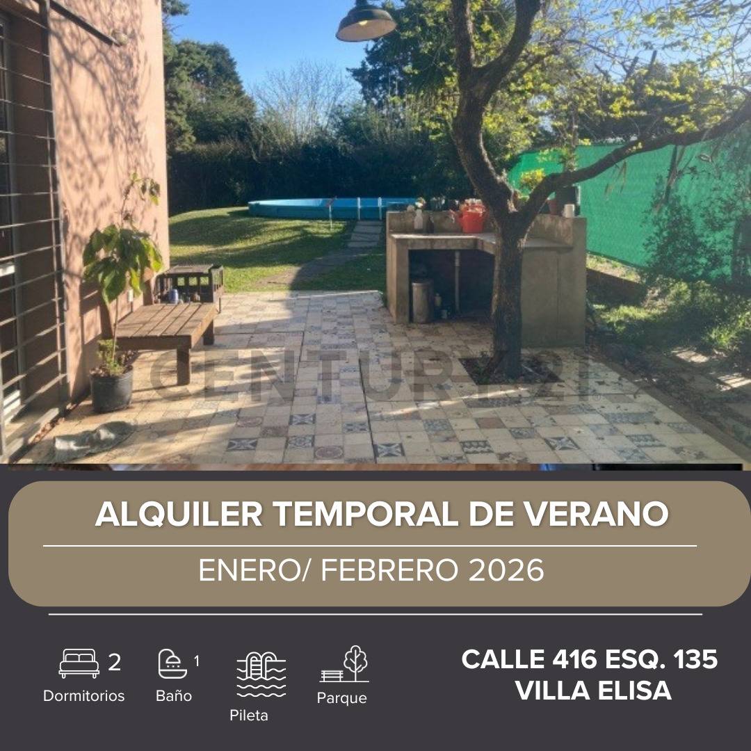 Alquiler temporal casa en Villa Elisa