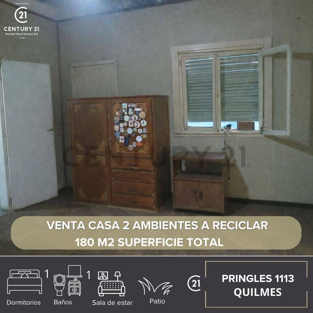 VENTA CASA 2 AMBIENTES A RECICLAR QUILMES
