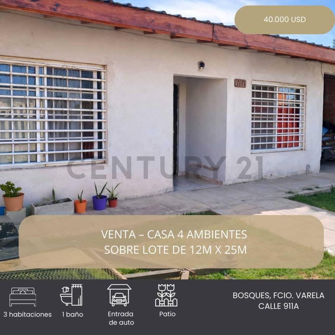 VENTA  CASA 4 AMBIENTES BOSQUES - FLORENCIO VARELA