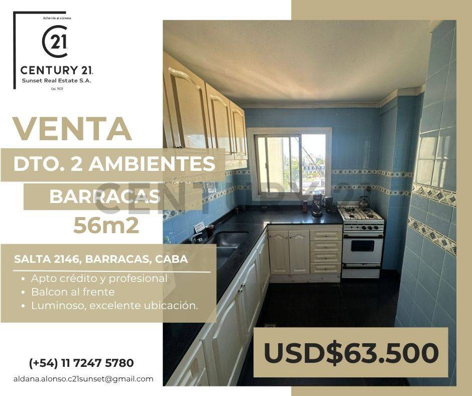 VENTA DEPARTAMENTO 2 AMBIENTES BARRACAS