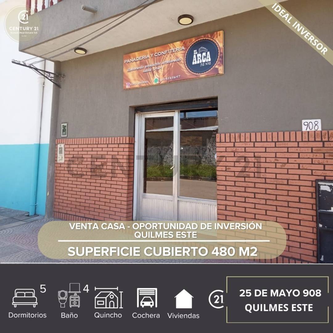 VENTA CASA - OPORTUNIDAD DE INVERSIÓN EN QUILMES ESTE