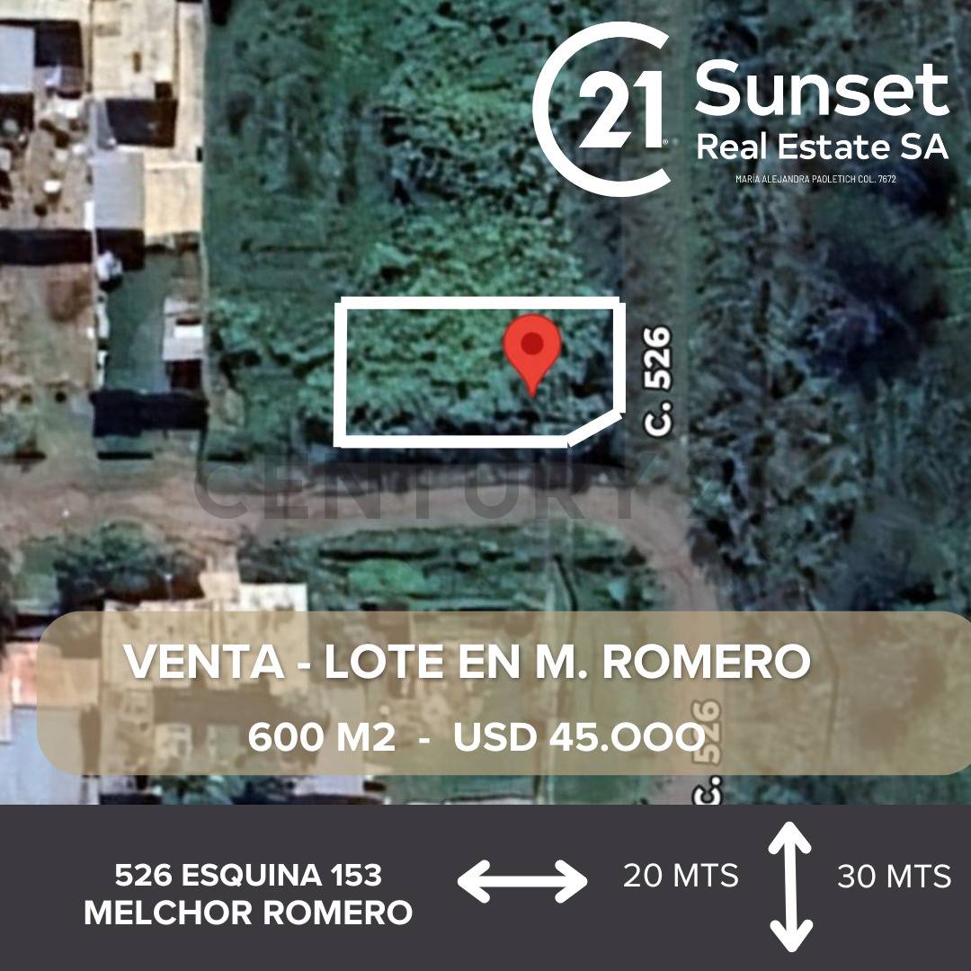 VENTA LOTE 600 M2 EN ESQUINA