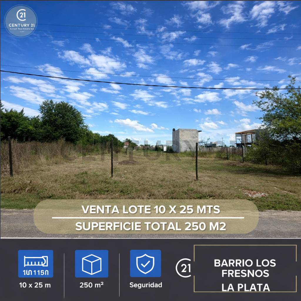 VENTA LOTE 250 M2 LA PLATA