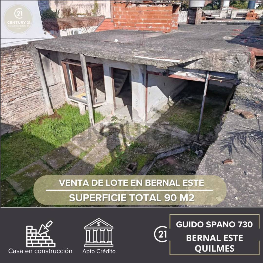 VENTA DE LOTE 90 M2 BERNAL ESTE
