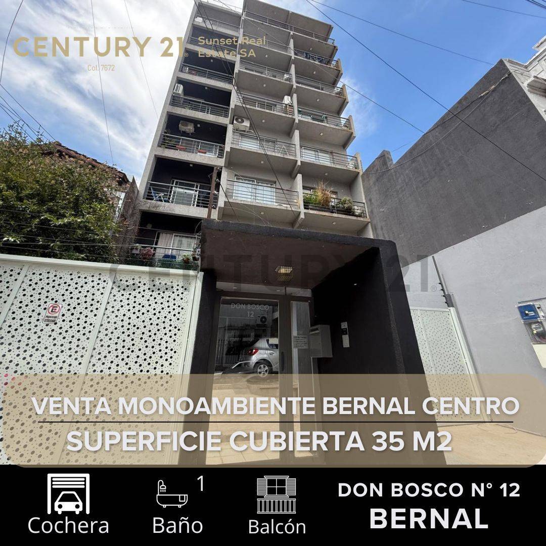 VENTA MONOAMBIENTE C/COCHERA BERNAL CENTRO