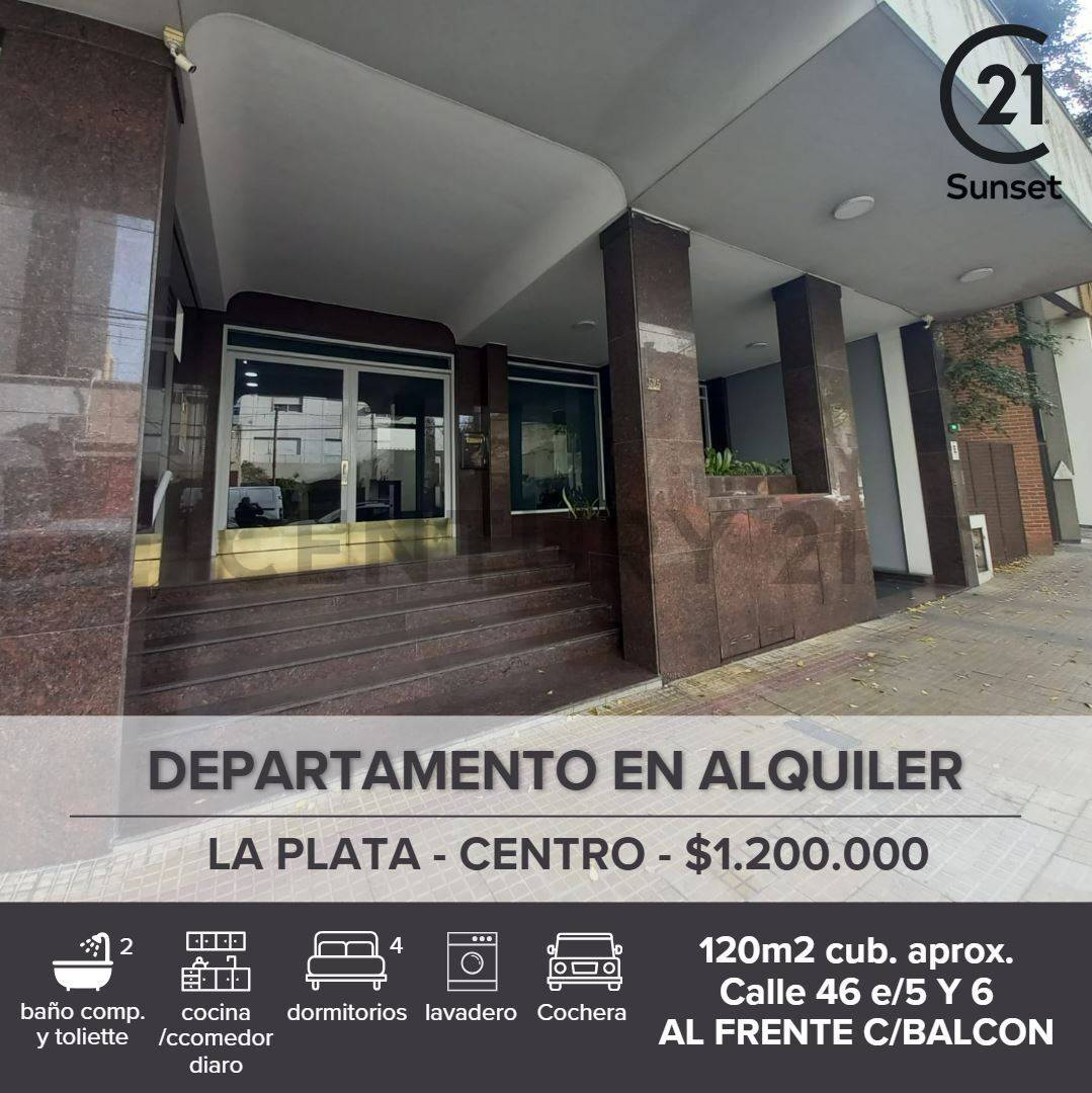 DEPARTAMENTO EN ALQUILER 4 DORMITORIOS, LA PLATA