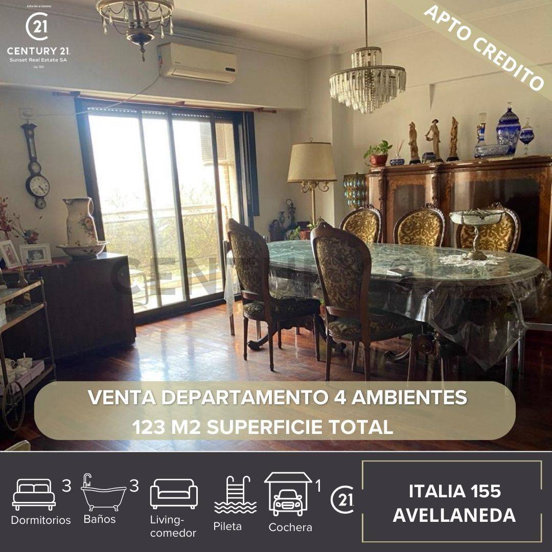 VENTA DEPARTAMENTO 4 AMBIENTES + COCHERA