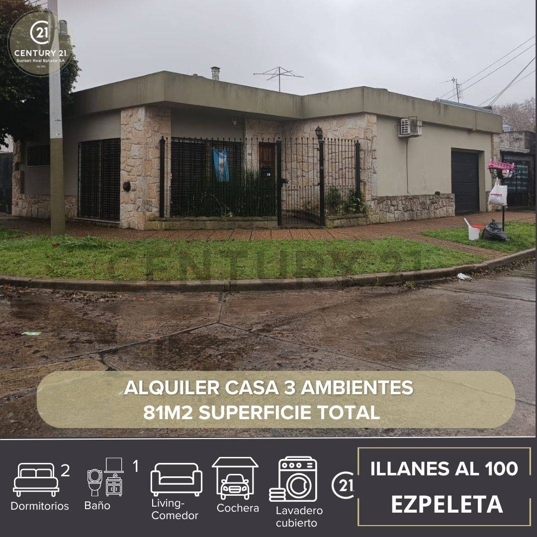 ALQUILER CASA + COCHERA EZPELETA