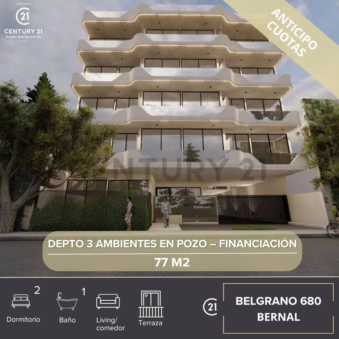Departamento 3 Ambientes 77 m² en Bernal | Financiación | Amenities | Oportunidad