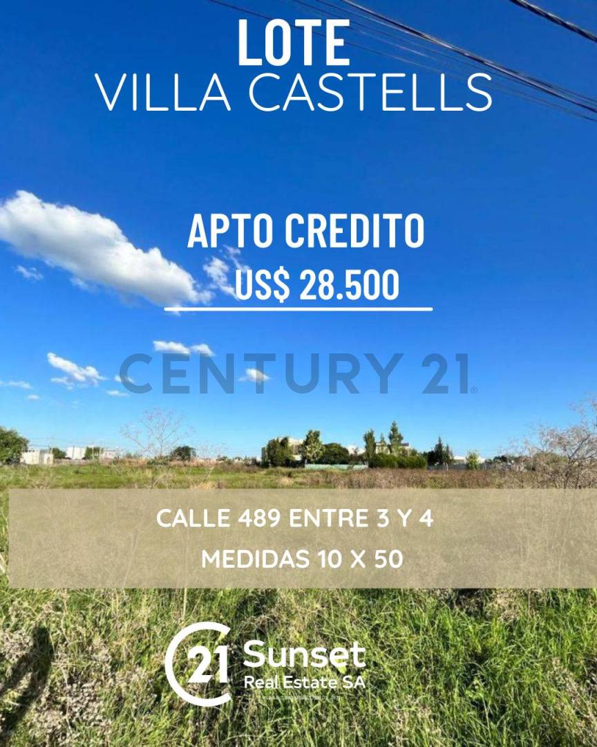 Venta lote en Villa Castells,  Gonnet, La Plata. APTO CREDITO