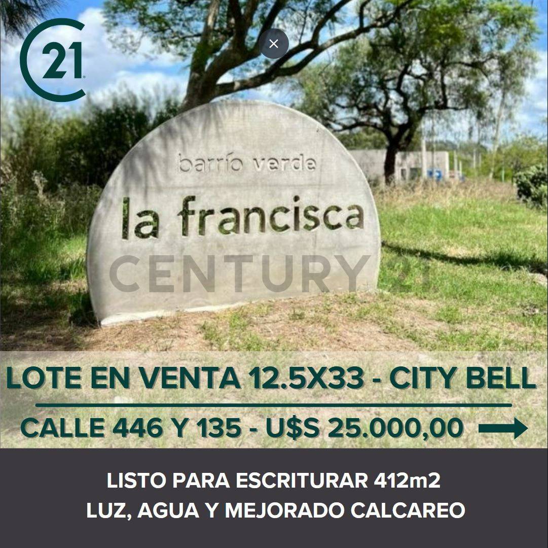 Lote en City Bell, Barrio abierto La Francisca 446  y 135
